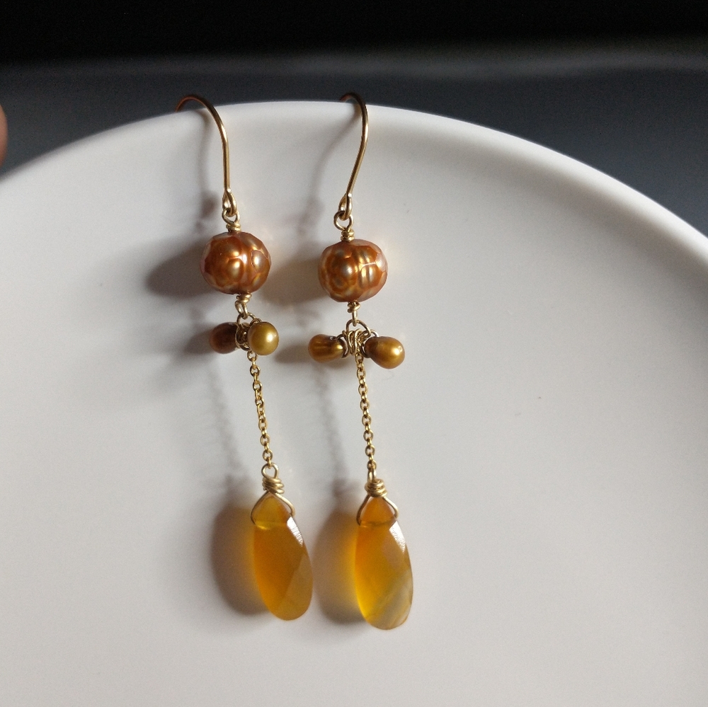 Handcrafted gold filled earrings